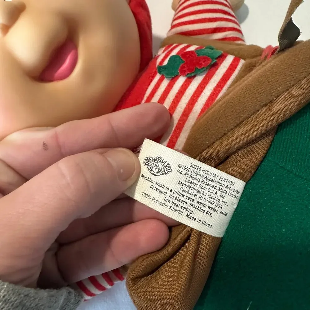 Vintage 1992 Cabbage Patch Doll Holiday Edition Santa's Helper Christmas Elf